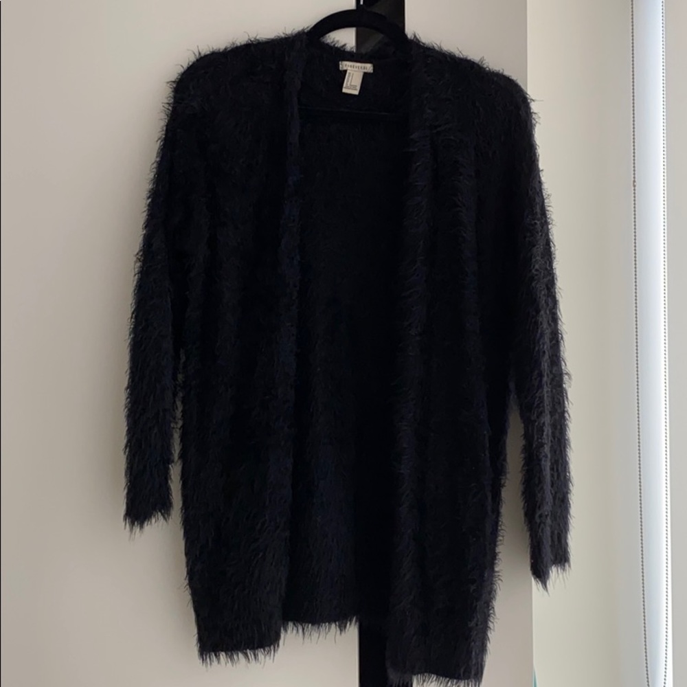 Forever 21 Fluffy Black Cardigan, Sz Small